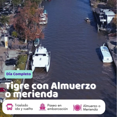 Excursión De Día Completo -Tigre Con Embarcación Y Almuerzo O Merienda