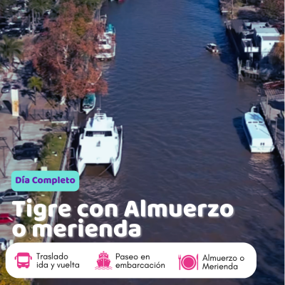 Excursión De Día Completo -Tigre Con Embarcación Y Almuerzo O Merienda