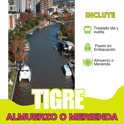 Excursión De Día Completo -Tigre Con Embarcación Y Almuerzo O Merienda